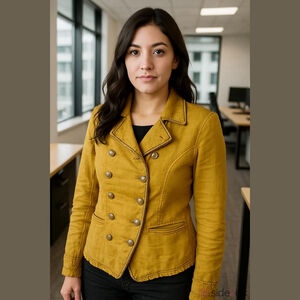 Free People Golden Double-Breasted Blazer